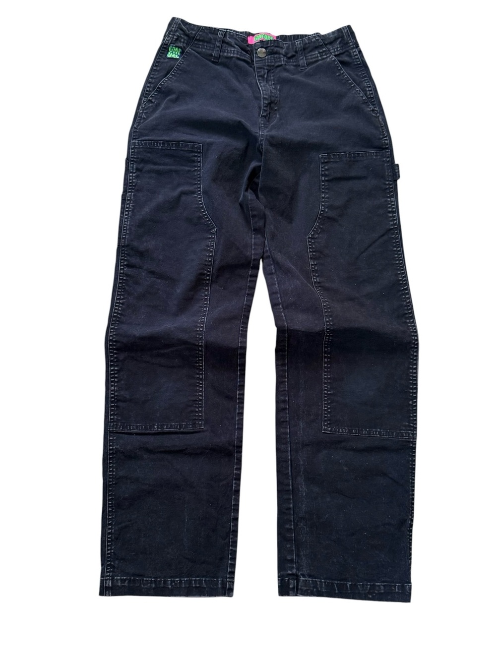 Empyre Black Mineral Wash Carpenter Pants